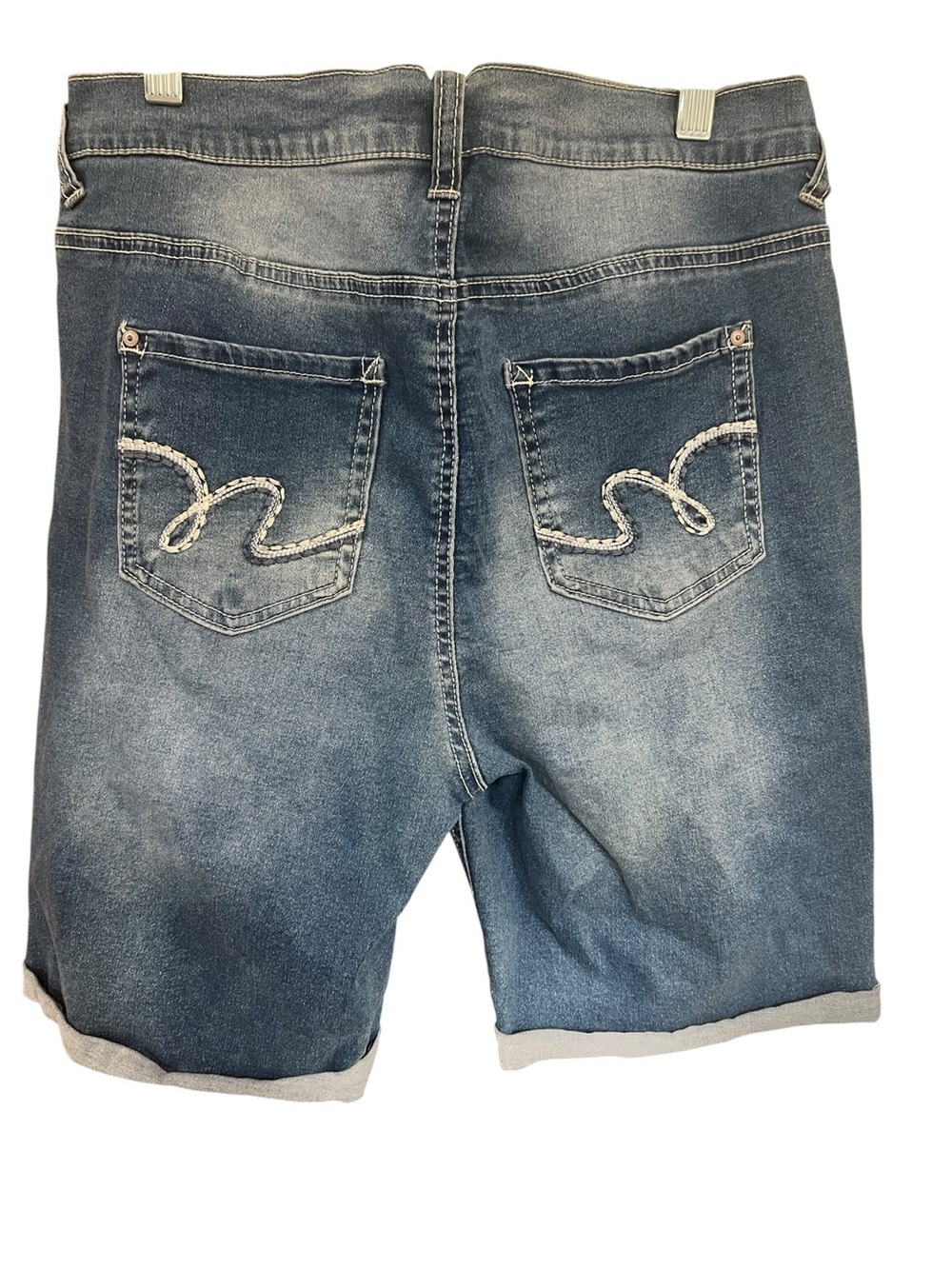 Wallflower Light Blue Denim Shorts with Subtle Distressing - Picture 2 of 4
